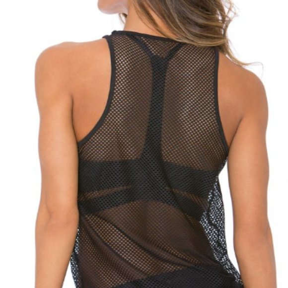 Bombshell Sportswear Full Mohawk Tank Top - Full Length Black Large - Picture 3 of 5